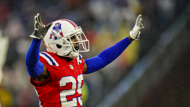 Jackson during the Patriots’ 6-0 loss to the Chargers on Dec. 3, 2023.